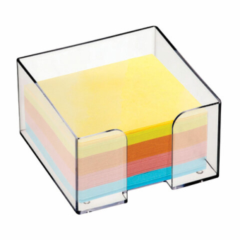 картинка Подставка для бумажного блока пластиковая, 90х90х50 мм, прозрачная, ПЛ61 от магазина МОЛТИ