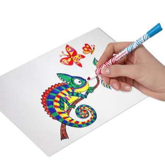 картинка Фломастеры двусторонние утолщенные BRAUBERG "PREMIUM" "BI-COLOR", 10 шт., 20 цветов, двухцветные, вентилируемый колпачок, 151945 от магазина МОЛТИ