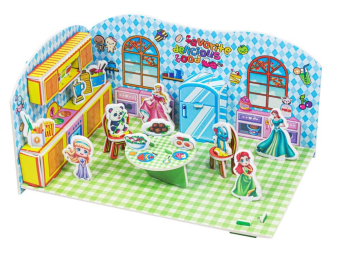 картинка Пазл 3D LX 666-09 мини кухня с принцессами 21*14см  от магазина МОЛТИ