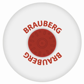 картинка Ластик BRAUBERG "Universal", 30х30х8 мм, белый, круглый, красный пластиковый держатель, 222472 от магазина МОЛТИ