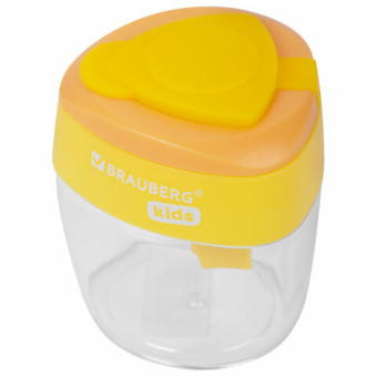 картинка Точилка BRAUBERG KIDS "MAXI", 2 отверстия, с большим контейнером, трехгранный корпус, цвета ассорти, 271945 от магазина МОЛТИ