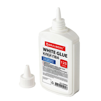картинка Клей ПВА BRAUBERG (бумага, картон, дерево), 125 г, 222925 от магазина МОЛТИ