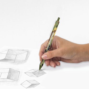 картинка Карандаш механический 0,5 мм, BRAUBERG SOFT PRINT MILITARY, HB, корпус soft-touch ассорти, 181959 от магазина МОЛТИ