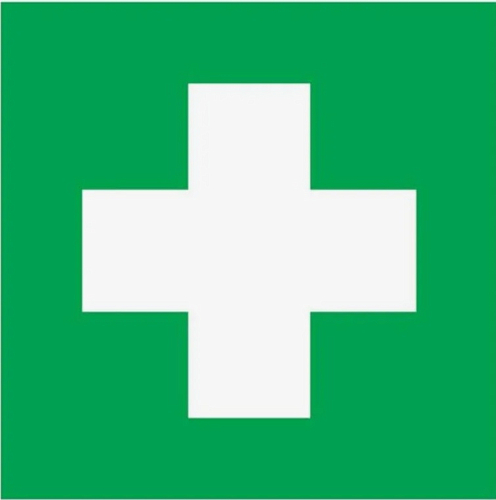 Знак Аптечка первой медицинской помощи" 20х20см самоклейка