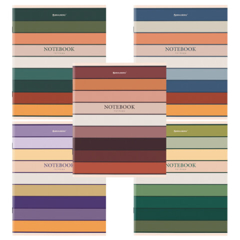 картинка Тетрадь А5 48 л. BRAUBERG скоба, линия, обложка картон, "LINE" (микс в спайке), 404384 от магазина МОЛТИ