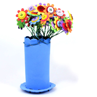 картинка Набор для творчества VSC 1 "Собери вазу с цветами" голубая 20,5/14,5 см. от магазина МОЛТИ