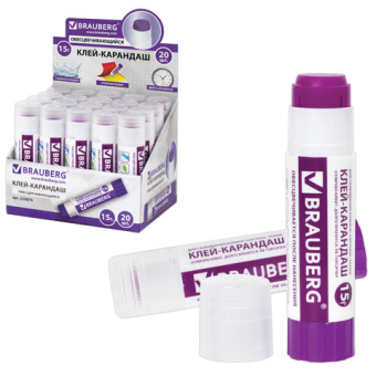 картинка Клей-карандаш BRAUBERG, 15 г, обесцвечивающийся после высыхания, 220874 от магазина МОЛТИ