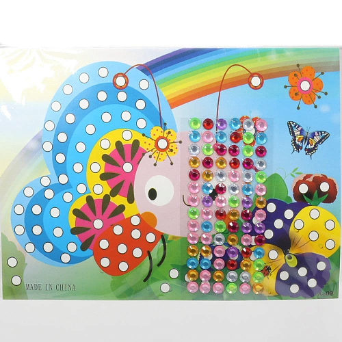 Наклейка-аппликация X09 со стразами Пчелка 13*21