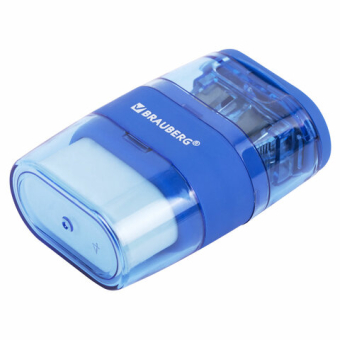 картинка Точилка с ластиком 2 в 1 BRAUBERG "Double", 2 отверстия, яркие цвета корпуса ассорти, 271987 от магазина МОЛТИ