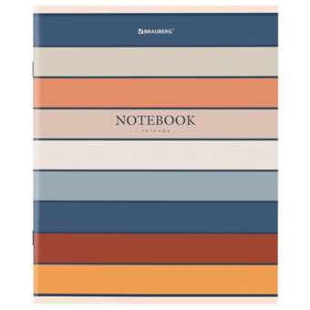картинка Тетрадь А5 48 л. BRAUBERG скоба, линия, обложка картон, "LINE" (микс в спайке), 404384 от магазина МОЛТИ