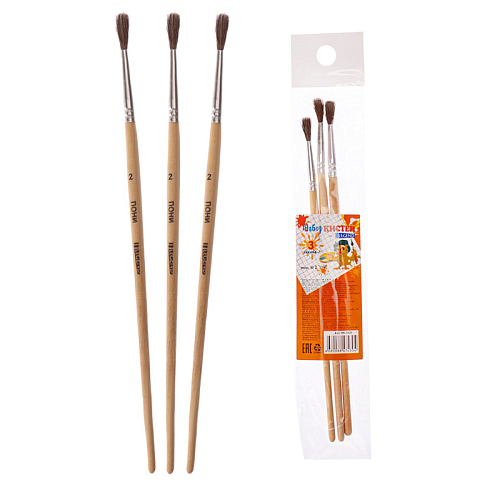 TM"Legend" Набор кистей (пони №2,3,4) (НК-7430) 3 шт.,