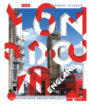 картинка Тетрадь А5 48л. HATBER скоба, линия, обложка картон, Hello, England! (1 вид), 48Т5В2_20093 от магазина МОЛТИ