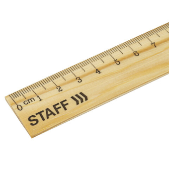 картинка Линейка деревянная 15 см, STАFF, канадская сосна, 210797 от магазина МОЛТИ
