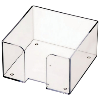 картинка Подставка для бумажного блока пластиковая, 90х90х50 мм, прозрачная, ПЛ61 от магазина МОЛТИ