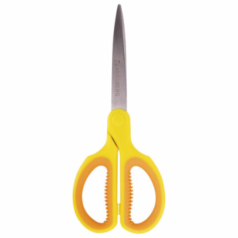 картинка Ножницы BRAUBERG "Original", 155 мм, оранжево-желтые, ребристые резиновые вставки, 236450 от магазина МОЛТИ