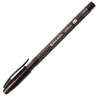 картинка Ручка гелевая BRAUBERG "Gel Tone", ЧЕРНАЯ, корпус тонированный, игольчатый узел 0,5 мм, линия письма 0,35 мм, 141517 от магазина МОЛТИ