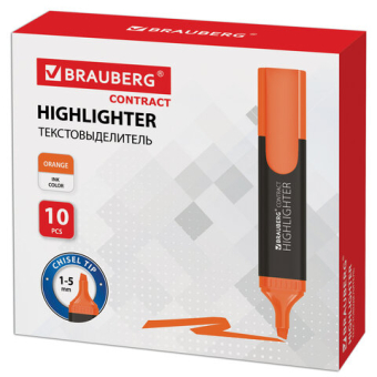 картинка Текстовыделитель BRAUBERG "Contract", ОРАНЖЕВЫЙ, линия 1-5 мм, 150393 от магазина МОЛТИ