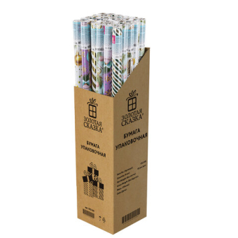 картинка Бумага упаковочная новогодняя С ЭФФЕКТАМИ (1 шт.) "Gold&Green", 70х100 см, ассорти, ЗОЛОТАЯ СКАЗКА, 592186 от магазина МОЛТИ