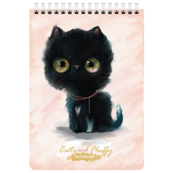 картинка Блокнот А5 (146х206 мм), 60 л., гребень, картон, клетка, BRAUBERG KIDS, "Милые зверята", 114364 от магазина МОЛТИ