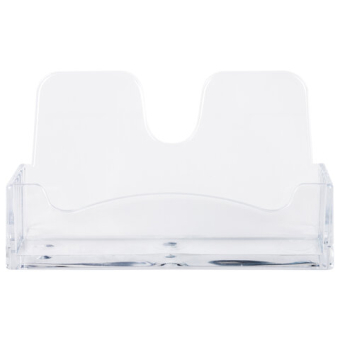 картинка Подставка для визиток настольная BRAUBERG CLASSIC 40х100х55 мм, на 50 визиток, прозрачная, 238103 от магазина МОЛТИ