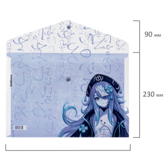 картинка Папка-конверт с кнопкой ERICH KRAUSE "Manga Girls", А4, до 120 л., ассорти, 0,18 мм, 61156 от магазина МОЛТИ