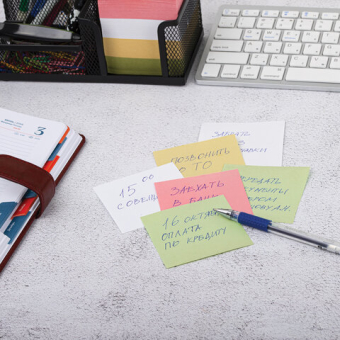 картинка Блок для записей проклеенный, 8х8х8 см, плотность 65 г/м2, цветной, STAFF, 120383 от магазина МОЛТИ