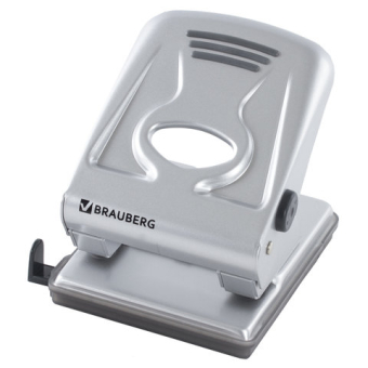 картинка Дырокол металлический BRAUBERG "Metallic", до 40 листов, серебристый, 224342 от магазина МОЛТИ