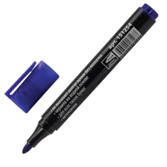 картинка Маркер для бумажного флипчарта BRAUBERG, НЕПРОПИТЫВАЮЩИЙ, СИНИЙ, 2,5 мм, 151254 от магазина МОЛТИ