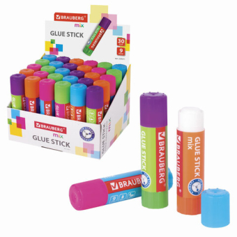 картинка Клей-карандаш BRAUBERG MIX, 9 г, PVP основа, 229071 от магазина МОЛТИ