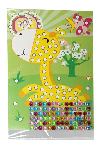 Наклейка-аппликация X05 со стразами Жираф 13*21