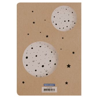 картинка Тетрадь 40 л. в клетку обложка КРАФТ, бежевая бумага 70 г/м2, сшивка, А5 (147х210 мм), SPACE TRAVELER, BRAUBERG, 403760 от магазина МОЛТИ