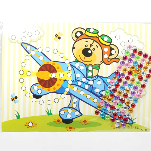 Наклейка-аппликация X15 со стразами Самолет 13*21