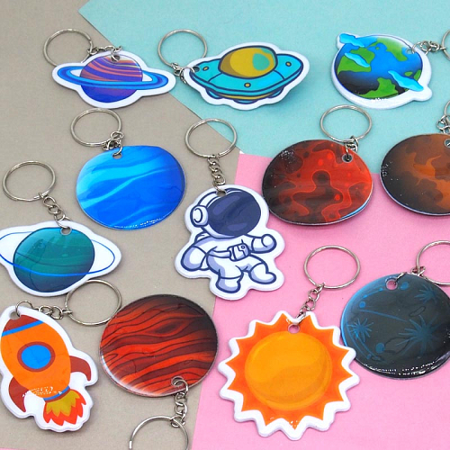 Брелок 281125-4 (100) Космос фликеры пластик 5х0,2х5см