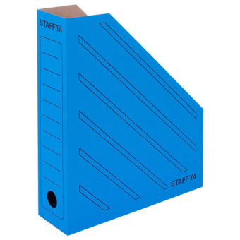 картинка Лоток вертикальный для бумаг (260х320 мм), 75 мм, до 700 листов, микрогофрокартон, STAFF, СИНИЙ, 128882 от магазина МОЛТИ