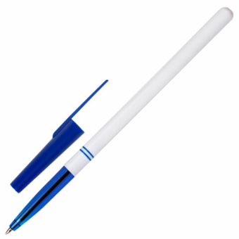 картинка Ручка шариковая STAFF "Basic BP-244", СИНЯЯ, корпус белый, узел 0,7 мм, линия письма 0,35 мм, 142286 от магазина МОЛТИ