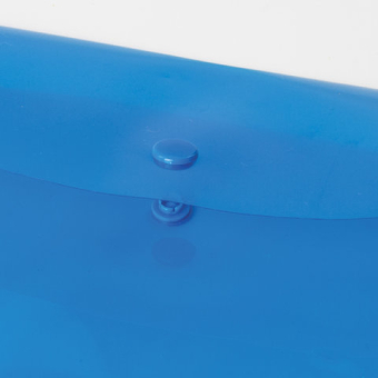 картинка Папка-конверт с кнопкой БОЛЬШОГО ФОРМАТА (305х435 мм), А3, прозрачная, синяя, 0,18 мм, BRAUBERG, 224034 от магазина МОЛТИ