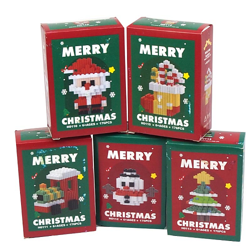 Конструктор 110-115 Новогодний PS176шт 6+ 10,5х3,5х7,5см инструкция на обратной стороне коробки