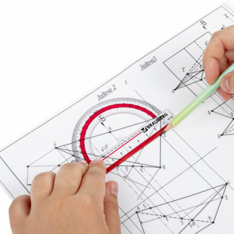 картинка Транспортир 10 см, 180 градусов, пластиковый, BRAUBERG "Crystal", прозрачный, с выделенной шкалой, подвес, 210292 от магазина МОЛТИ