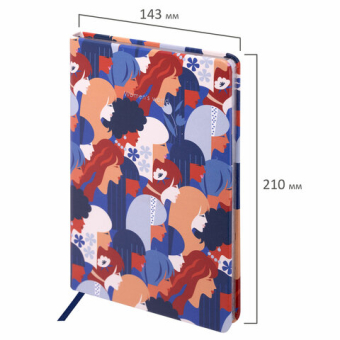 картинка Блокнот А5 (143x210 мм), BRAUBERG VISTA "Beauties", под кожу, твердый, срез фольга, 80 л., 112065 от магазина МОЛТИ