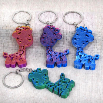 картинка Брелок 8-28 (12) 3D костяной Жираф  6х0,8х3,5см пластик  от магазина МОЛТИ