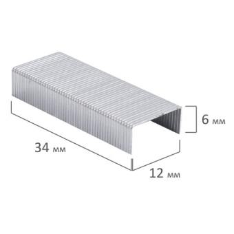 картинка Скобы для степлера цинковое покрытие №24/6, 1000 штук, BRAUBERG "EXTRA", до 30 листов, 229299 от магазина МОЛТИ