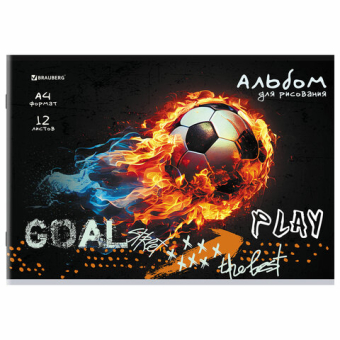 картинка Альбом для рисования А4, 12 листов, скоба, обложка картон, BRAUBERG, 203х288 мм, "МИКС-1", 107101 от магазина МОЛТИ