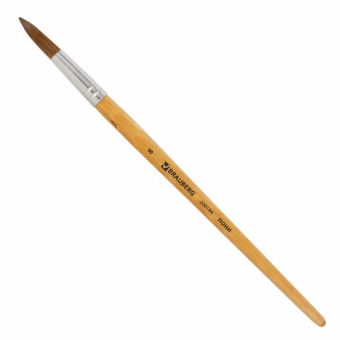 картинка Кисть BRAUBERG, пони, круглая, № 8, 200194 от магазина МОЛТИ