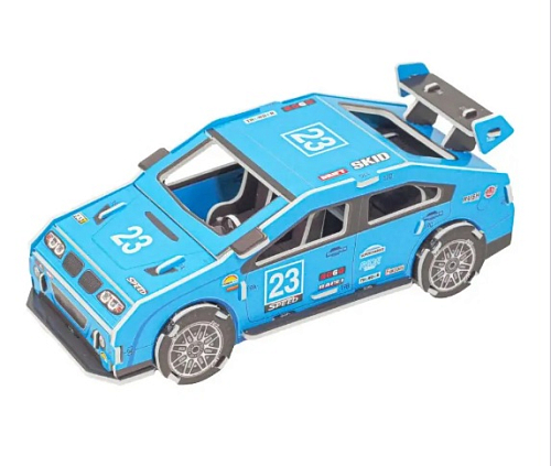 Пазл 3D А5 LX-230 Машина синяя спортивная 21,5х1х14,5см (16х13х9)см 24РС 