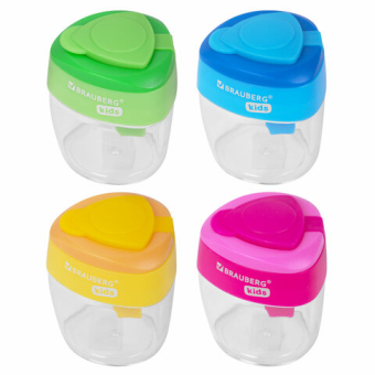 картинка Точилка BRAUBERG KIDS "MAXI", 2 отверстия, с большим контейнером, трехгранный корпус, цвета ассорти, 271945 от магазина МОЛТИ