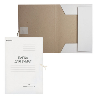картинка Папка для бумаг с завязками картонная BRAUBERG, гарантированная плотность 280 г/м2, до 200л, 122292 от магазина МОЛТИ