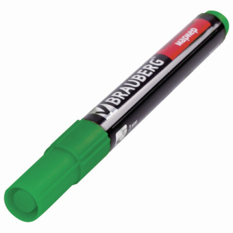 картинка Маркер перманентный BRAUBERG "Contract", ЗЕЛЕНЫЙ, круглый наконечник, 3 мм, 150468 от магазина МОЛТИ