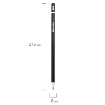 картинка Карандаши чернографитные разной твердости НАБОР 6 штук, 2H-2B, BRAUBERG "Line", 180650 от магазина МОЛТИ