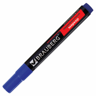 картинка Маркер перманентный BRAUBERG "Contract", СИНИЙ, круглый наконечник, 3 мм, 150466 от магазина МОЛТИ