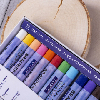 картинка Пастель масляная художественная BRAUBERG ART CLASSIC, 12 цветов, круглое сечение, 181447 от магазина МОЛТИ